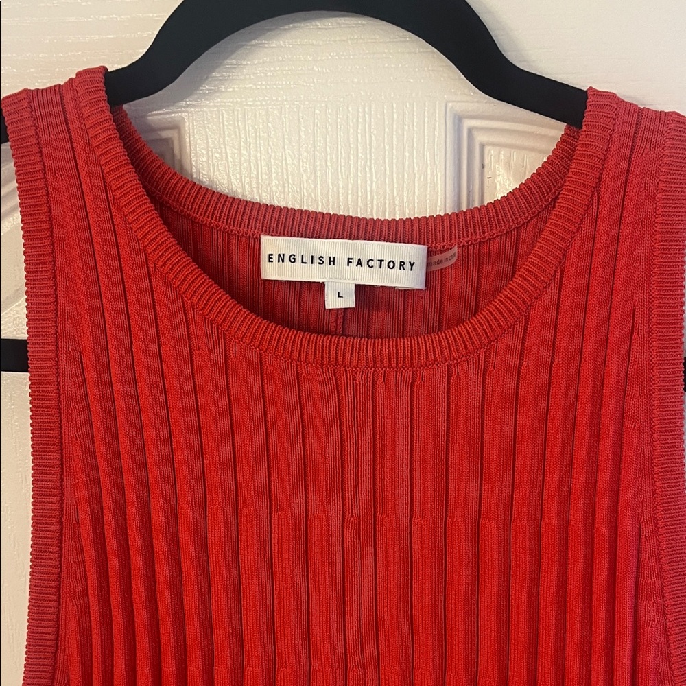 English Factory Red Ribbed Knit Tank - Picture 3 of 3